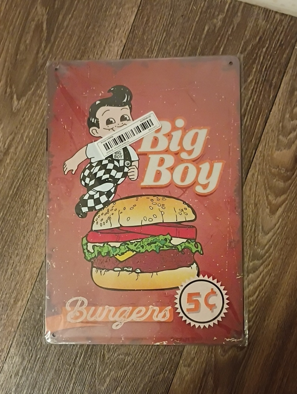 Retro Bob's Big Boy Metal Tin Sign 12x8 Diner Decor
